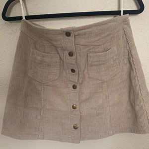 She + Sky Tan Corduroy-style Tan Mini-Skirt